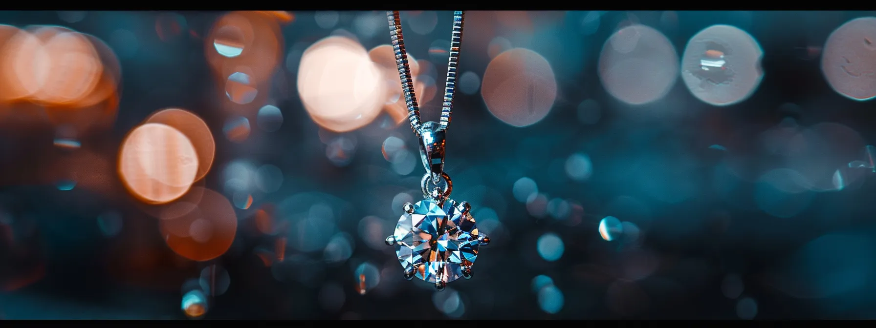 a close-up of a sparkling birthstone pendant hanging delicately on a silver chain, capturing the beauty and personal significance of birthstone jewelry.