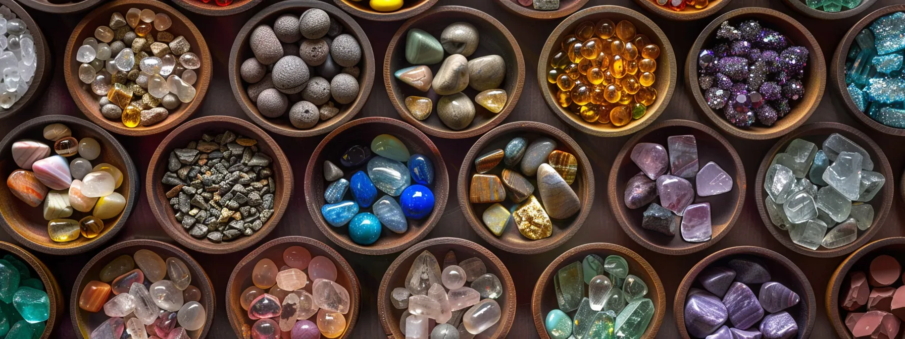 a photo of a diverse array of birthstones from different cultures, showcasing a vibrant and varied display of gemstones representing global traditions and beliefs.