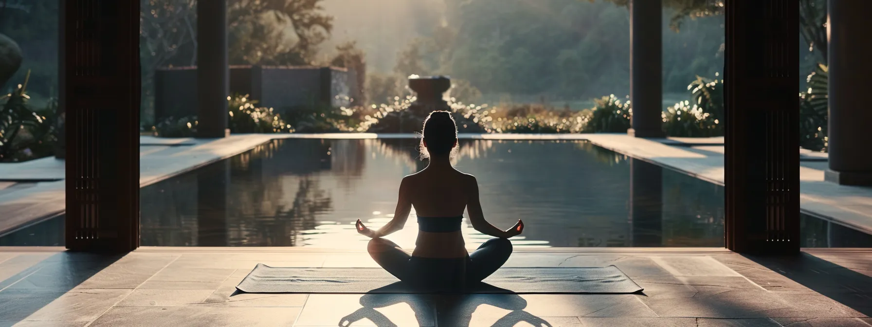 a person holding a strong, flexible yoga pose with serene determination, surrounded by a tranquil setting conducive to deep introspection and connection to their kundalini energy.